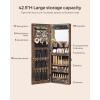 imageSONGMICS Mirror Jewelry Cabinet Armoire Organizer Wall or Door Mount Storage Cabinet with FullLength Frameless Lighted Mirror Builtin Makeup Mirror 2 Drawers Lockable White UJJC013W01Rustic Brown