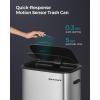 imageSONGMICS Motion Sensor Trash Can 13 Gallon Automatic Garbage Can with SoftClose Lid and Bag Retainer Ring Stainless Steel Touchless Kitchen Trash Bin 15 Trash Bags Included Silver ULTB610E50