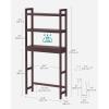 imageSONGMICS Over The Toilet Storage 3Tier Over Toilet Bathroom Organizer with Adjustable Shelf 102 x 248 x 669 Inches SpaceSaving Cloud White UBTS01WTBrown