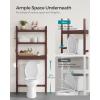 imageSONGMICS Over The Toilet Storage 3Tier Over Toilet Bathroom Organizer with Adjustable Shelf 102 x 248 x 669 Inches SpaceSaving Cloud White UBTS01WTBrown