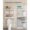 imageSONGMICS Over The Toilet Storage 3Tier Over Toilet Bathroom Organizer with Adjustable Shelf 102 x 248 x 669 Inches SpaceSaving Cloud White UBTS01WTCloud White