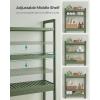 imageSONGMICS Over The Toilet Storage 3Tier Over Toilet Bathroom Organizer with Adjustable Shelf 102 x 248 x 669 Inches SpaceSaving Cloud White UBTS01WTForest Green