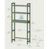 imageSONGMICS Over The Toilet Storage 3Tier Over Toilet Bathroom Organizer with Adjustable Shelf 102 x 248 x 669 Inches SpaceSaving Cloud White UBTS01WTForest Green