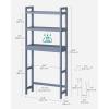imageSONGMICS Over The Toilet Storage 3Tier Over Toilet Bathroom Organizer with Adjustable Shelf 102 x 248 x 669 Inches SpaceSaving Cloud White UBTS01WTGrey