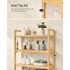 imageSONGMICS Over The Toilet Storage 3Tier Over Toilet Bathroom Organizer with Adjustable Shelf 102 x 248 x 669 Inches SpaceSaving Cloud White UBTS01WTNatural Beige