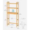 imageSONGMICS Over The Toilet Storage 3Tier Over Toilet Bathroom Organizer with Adjustable Shelf 102 x 248 x 669 Inches SpaceSaving Cloud White UBTS01WTNatural Beige