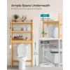 imageSONGMICS Over The Toilet Storage 3Tier Over Toilet Bathroom Organizer with Adjustable Shelf 102 x 248 x 669 Inches SpaceSaving Cloud White UBTS01WTNatural Beige