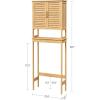 imageSONGMICS Over The Toilet Storage Cabinet Bathroom Cabinet with Adjustable Inside Shelf and Bottom Stabilizer Bar SpaceSaving Toilet Rack Natural Beige UBTS010N01Natural Beige