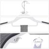 imageSONGMICS Pack of 50 Coat Hangers SpaceSaving Plastic Clothes Hangers NonSlip 02 Inches Slim 165 Inches Wide 360 Swivel Silver Hook Light Gray and Dark Gray UCRP20G50White  Dark Gray