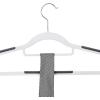imageSONGMICS Pack of 50 Coat Hangers SpaceSaving Plastic Clothes Hangers NonSlip 02 Inches Slim 165 Inches Wide 360 Swivel Silver Hook Light Gray and Dark Gray UCRP20G50White  Dark Gray