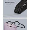 imageSONGMICS Pack of 50 Coat Hangers SpaceSaving Plastic Clothes Hangers NonSlip 02 Inches Slim 165 Inches Wide 360 Swivel Silver Hook Light Gray and Dark Gray UCRP20G50Black
