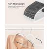 imageSONGMICS Pack of 50 Coat Hangers SpaceSaving Plastic Clothes Hangers NonSlip 02 Inches Slim 165 Inches Wide 360 Swivel Silver Hook Light Gray and Dark Gray UCRP20G50White  Dark Gray