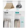 imageSONGMICS Pack of 50 Coat Hangers SpaceSaving Plastic Clothes Hangers NonSlip 02 Inches Slim 165 Inches Wide 360 Swivel Silver Hook Light Gray and Dark Gray UCRP20G50Light  Dark Gray