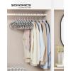 imageSONGMICS Pack of 50 Coat Hangers SpaceSaving Plastic Clothes Hangers NonSlip 02 Inches Slim 165 Inches Wide 360 Swivel Silver Hook Light Gray and Dark Gray UCRP20G50Light  Dark Gray