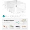 imageSONGMICS Shoe Boxes Pack of 12 Shoe Storage Organizers Stackable Clear Plastic Boxes for Closet Sneakers 131 x 91 x 56 Inches Transparent and White ULSP12SWTTransparent  White