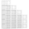 imageSONGMICS Shoe Boxes Pack of 12 Shoe Storage Organizers Stackable Clear Plastic Boxes for Closet Sneakers 131 x 91 x 56 Inches Transparent and White ULSP12SWTTransparent  White