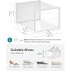imageSONGMICS Shoe Boxes Pack of 12 Shoe Storage Organizers Stackable Clear Plastic Boxes for Closet Sneakers 131 x 91 x 56 Inches Transparent and White ULSP12SWTTransparent  White