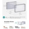 imageSONGMICS Shoe Boxes Pack of 12 Shoe Storage Organizers Stackable Clear Plastic Boxes for Closet Sneakers 131 x 91 x 56 Inches Transparent and White ULSP12SWTTransparent  Gray