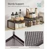 imageSONGMICS Spice Racks Set of 2 Metal Cabinet Shelf Organizers Countertop Organizers Shelf Risers Stackable Expandable Silver UKCS01SVBrown