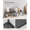 imageSONGMICS Spice Racks Set of 2 Metal Cabinet Shelf Organizers Countertop Organizers Shelf Risers Stackable Expandable Silver UKCS01SVInk Black
