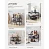 imageSONGMICS Spice Racks Set of 2 Metal Cabinet Shelf Organizers Countertop Organizers Shelf Risers Stackable Expandable Silver UKCS01SVInk Black