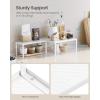 imageSONGMICS Spice Racks Set of 2 Metal Cabinet Shelf Organizers Countertop Organizers Shelf Risers Stackable Expandable Silver UKCS01SVWhite