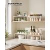 imageSONGMICS Spice Racks Set of 2 Metal Cabinet Shelf Organizers Countertop Organizers Shelf Risers Stackable Expandable Silver UKCS01SVWhite