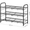 imageSONGMICS Stackable Shoe Rack 4 Tier Metal Shoes Rack Storage Shelf Holds up to 20 Pairs Shoes Adjustable Slanted Shelves Tower Organizer for Closet Entryway Small Spaces BronzeBlack