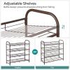 imageSONGMICS Stackable Shoe Rack 4 Tier Metal Shoes Rack Storage Shelf Holds up to 20 Pairs Shoes Adjustable Slanted Shelves Tower Organizer for Closet Entryway Small Spaces BronzeBronze