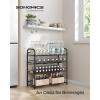 imageSONGMICS Stackable Shoe Rack 4 Tier Metal Shoes Rack Storage Shelf Holds up to 20 Pairs Shoes Adjustable Slanted Shelves Tower Organizer for Closet Entryway Small Spaces BronzeBlack