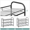imageSONGMICS Stackable Shoe Rack 4 Tier Metal Shoes Rack Storage Shelf Holds up to 20 Pairs Shoes Adjustable Slanted Shelves Tower Organizer for Closet Entryway Small Spaces BronzeBlack