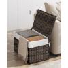 imageSONGMICS Storage Basket with Lid 423 Gallon 160L Storage Bin Woven Blanket Storage Basket with Handles Foldable Removable Liner Metal Frame for Bedroom Laundry Room Brown URST76BRBrown