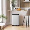 imageSONGMICS Trash Can 12Gallon Pedal Garbage Can Stainless Steel Step Bin Plastic Inner Bucket and Lid Soft Closure Fingerprint Proof for Kitchen Living Room Silver ULTB007E0112 Gal