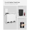 imageSONGMICS Trash Can 3 x 48 Gallon Garbage Can 144 Gallon Recycle Bin with SoftClose Lids Pedals and Inner Buckets for Kitchen Stainless Steel White ULTB154W01