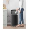 imageSONGMICS Trash Can 8 Gallon 30L Trash Bin with Lid and Inner Bucket Stainless Steel Garbage Can Soft Close Black ULTB01B30