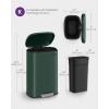 imageSONGMICS Trash Can with Lid 8 Gallon Garbage Can Stainless Steel Small Waste Bin with Step Pedal and Inner Bucket Soft Close Kitchen White ULTB102W01Retro Green