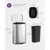 imageSONGMICS Trash Can with Lid 8 Gallon Garbage Can Stainless Steel Small Waste Bin with Step Pedal and Inner Bucket Soft Close Kitchen White ULTB102W01Silver