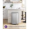 imageSONGMICS Trash Can with Lid 8 Gallon Garbage Can Stainless Steel Small Waste Bin with Step Pedal and Inner Bucket Soft Close Kitchen White ULTB102W01Silver