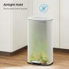 imageSONGMICS Trash Can with Lid 8 Gallon Garbage Can Stainless Steel Small Waste Bin with Step Pedal and Inner Bucket Soft Close Kitchen White ULTB102W01White