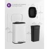 imageSONGMICS Trash Can with Lid 8 Gallon Garbage Can Stainless Steel Small Waste Bin with Step Pedal and Inner Bucket Soft Close Kitchen White ULTB102W01White