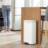 imageSONGMICS Trash Can with Lid 8 Gallon Garbage Can Stainless Steel Small Waste Bin with Step Pedal and Inner Bucket Soft Close Kitchen White ULTB102W01White