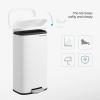 imageSONGMICS Trash Can with Lid 8 Gallon Garbage Can Stainless Steel Small Waste Bin with Step Pedal and Inner Bucket Soft Close Kitchen White ULTB102W01White