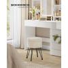 imageSONGMICS Vanity Stool Chair Small Ottoman Stool with Storage Vanity Chair 154 Dia x 174 Inches 4 Metal Legs for Makeup Room for Living Room Bedroom Cream White ULOM002W01Cream White
