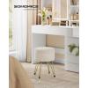 imageSONGMICS Vanity Stool Chair Small Ottoman Stool with Storage Vanity Chair 154 Dia x 174 Inches 4 Metal Legs for Makeup Room for Living Room Bedroom Cream White ULOM002W01Cream White