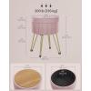 imageSONGMICS Vanity Stool Chair Small Ottoman Stool with Storage Vanity Chair 154 Dia x 174 Inches 4 Metal Legs for Makeup Room for Living Room Bedroom Cream White ULOM002W01Jelly Pink