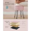 imageSONGMICS Vanity Stool Chair Small Ottoman Stool with Storage Vanity Chair 154 Dia x 174 Inches 4 Metal Legs for Makeup Room for Living Room Bedroom Cream White ULOM002W01Jelly Pink