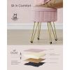 imageSONGMICS Vanity Stool Chair Small Ottoman Stool with Storage Vanity Chair 154 Dia x 174 Inches 4 Metal Legs for Makeup Room for Living Room Bedroom Cream White ULOM002W01Jelly Pink