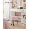 imageSONGMICS Vanity Stool Chair Small Ottoman Stool with Storage Vanity Chair 154 Dia x 174 Inches 4 Metal Legs for Makeup Room for Living Room Bedroom Cream White ULOM002W01Jelly Pink