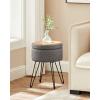 imageSONGMICS Vanity Stool Chair Small Ottoman Stool with Storage Vanity Chair 154 Dia x 174 Inches 4 Metal Legs for Makeup Room for Living Room Bedroom Cream White ULOM002W01Slate Gray