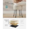 imageSONGMICS Vanity Stool Chair Small Ottoman Stool with Storage Vanity Chair 154 Dia x 174 Inches 4 Metal Legs for Makeup Room for Living Room Bedroom Cream White ULOM002W01Cream White